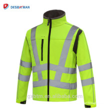 Chaqueta de seguridad reflectante personalizada de lana de 3 m, Chaqueta de seguridad de alta visibilidad de alta visibilidad Shell Soft Vis